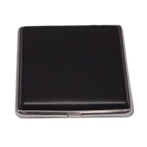 Cigarette Case Black Leatherette 20 King Size